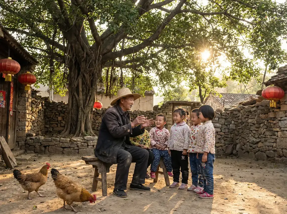 老人在大榕树下给孩子们讲故事 - 哈利波特与密室在线观看 乡村记忆